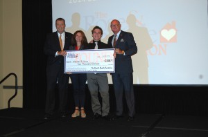 From left to right: Art Zachary, President and CEO of Rose & Womble Realty, Julia Diehl, President of the Rose & Womble Foundation, Mitchell Kucy, 2014 Internal Scholarship Winner, and Van Rose, President of Rose & Womble New Homes