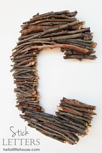 Great project to include the kids - all you need is a glue gun and a good supply of sticks from mother nature