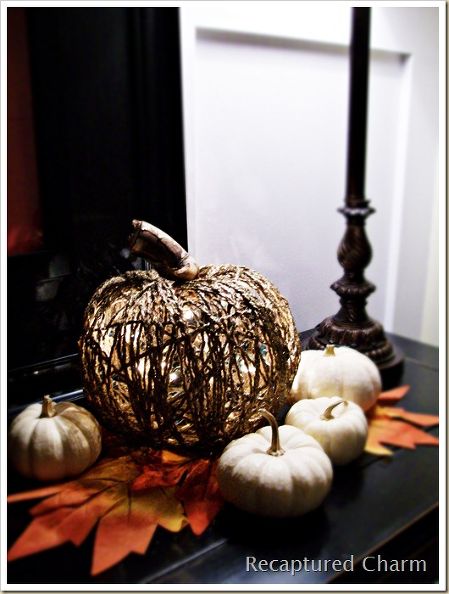 A great project for fall - one you can spook up for Halloween and keep out for Thanksgiving.  Illuminated Pumpkin #RoseandWomble #DIY